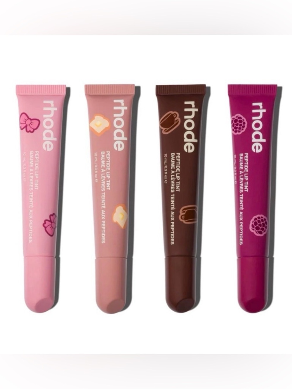 RHODE Peptide Lip Tint Set — Pink, Nude, Brown, Berry